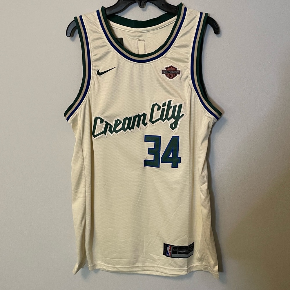Milwaukee bucks cream city jersey